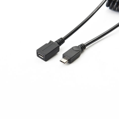 Câble adaptateur micro mâle vers micro femelle, câble à ressort micro 5P mâle vers micro barre omnibus, câble adaptateur mâle vers femelle de 1,5 mètre