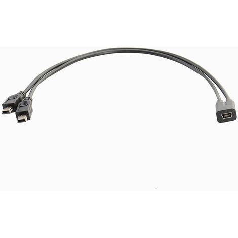 Câble adaptateur Mini USB femelle vers 2 mâles pour navigation, caméra embarquée et détecteur de radar (charge Mini 5P 1 vers 2)