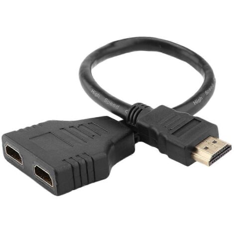 Câble adaptateur répartiteur 1 en 2 mâle vers 2 femelles --