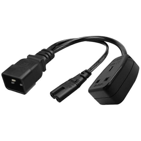 Câble adaptateur répartiteur d'alimentation de 0,32 m (1 pi) C20 mâle vers +C7 femelle