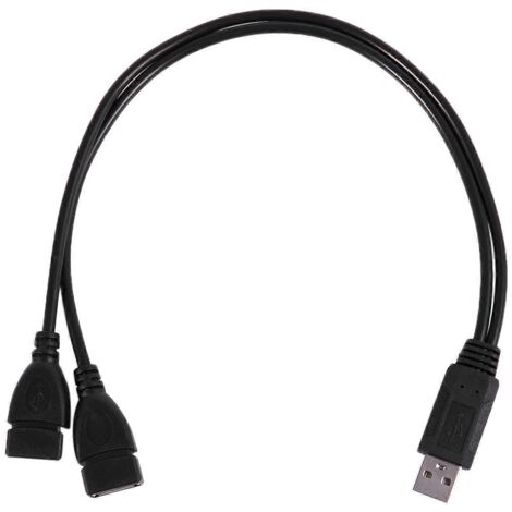 Câble adaptateur répartiteur en Y USB 2.0 A mâle vers 2 prises USB femelles --