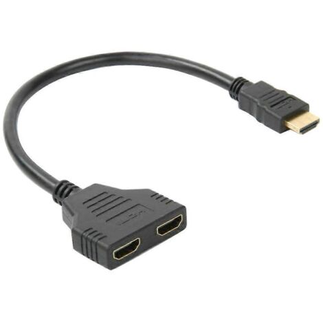 Câble adaptateur répartiteur HDMI 1080p compatible 1 vers 2 femelles
