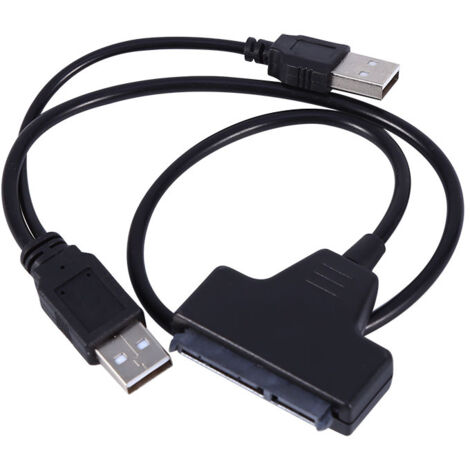Câble adaptateur SATA vers USB 2.0 pour disque dur HDD 2.5" avec alimentation USB