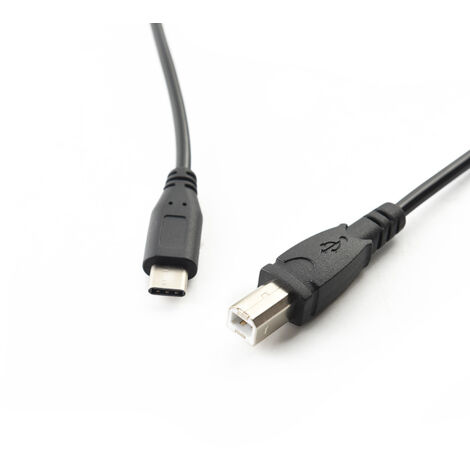 Câble adaptateur Type-C mâle vers B mâle pour tablettes Android, chargement de données, imprimantes et fils à ressort, longueur 1,5 mètre.