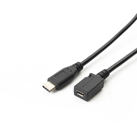 Câble adaptateur Type-C vers Micro 5P femelle pour le chargement et le transfert de données des téléphones et tablettes Android, longueur 1,5 mètre.