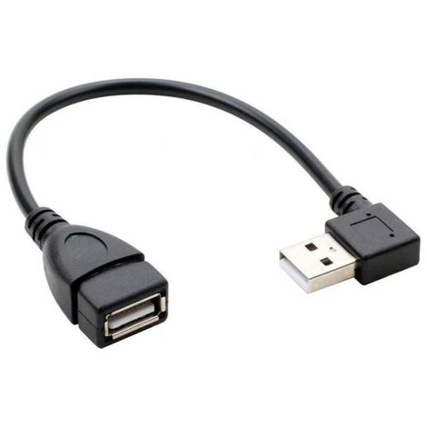 Câble adaptateur USB 2.0 à angle droit s'étendant à 90 degrés vers la droite  câble d'extension de données USB mâle vers femelle  20 cm.