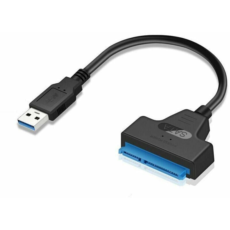 Ulisem - Câble adaptateur usb 3.0 vers sata iii pour disque dur, léger et équipé de led, adapté aux ssd et disques durs de 2,5 pouces.