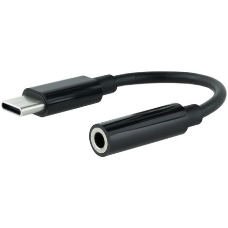 Câble adaptateur Usb-c vers jack 3.5 noir Nanocable 10.24.1205