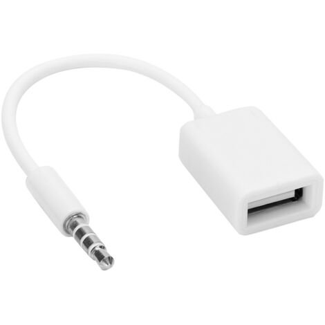 Câble Adaptateur USB Femelle vers Jack Mâle 3.5mm pour Audio AUX