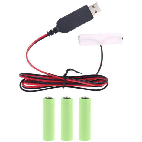 Câble adaptateur USB LR6 AA pour remplacer 1 à 4 piles AA (accessoires pour talkie-walkie lumineux LED de Noël)-AquaForge