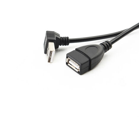 Câble adaptateur USB mâle vers USB femelle en forme de U, de 1,5 mètre de long, avec une tête flexible.