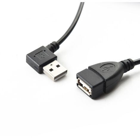 Câble adaptateur USB mâle vers USB femelle en forme de U pour rallonge de charge et de transfert de données d'ordinateur, longueur 1,5 mètre.