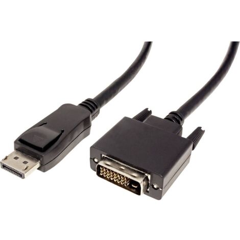 Câble adaptateur Value DisplayPort / DVI Fiche mâle DisplayPort, Fiche mâle DVI-D 24+1 pôles 2.00 m noir 11.99.5610 blindé Câble DisplayPort Y190212