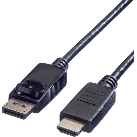 Câble adaptateur Value DisplayPort / HDMI Fiche mâle DisplayPort, Fiche mâle HDMI-A 1.00 m noir 11.99.5780 blindé Câble