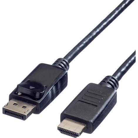 Câble adaptateur Value DisplayPort / HDMI Fiche mâle DisplayPort, Fiche mâle HDMI-A 1.00 m noir 11.99.5780 blindé Câble DisplayPort Y190722