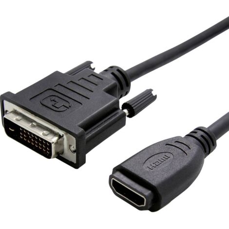 Câble adaptateur Value DVI / HDMI Fiche mâle DVI-D 24+1 pôles, Prise femelle HDMI-A 0.15 m noir 12.99.3116 Câble DVI Y155342