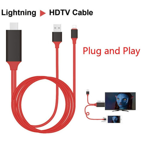 Câble Adaptateur Vidéo Lightning Usb Hdmi Hdtv Pour Iphone I7 I6 I5