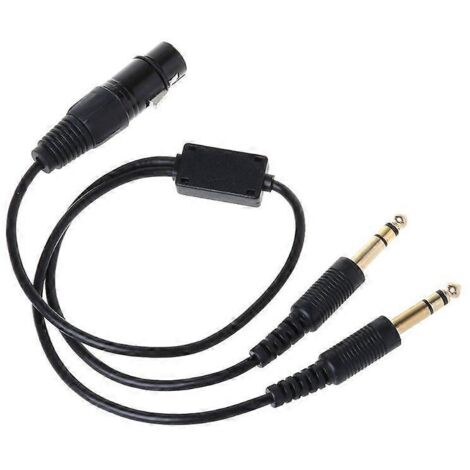 Câble adaptateur XLR vers GA double prise 5 broches pour casque aviation