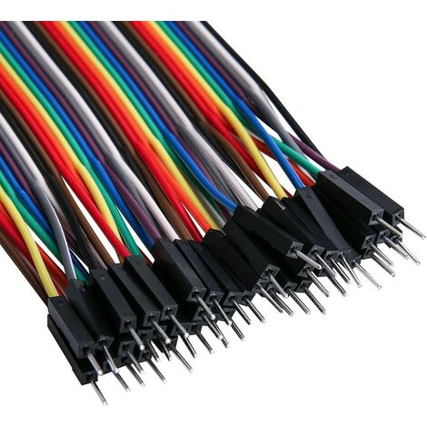 Cable alambre puente Dupont 40 pines macho a macho  Multicolor