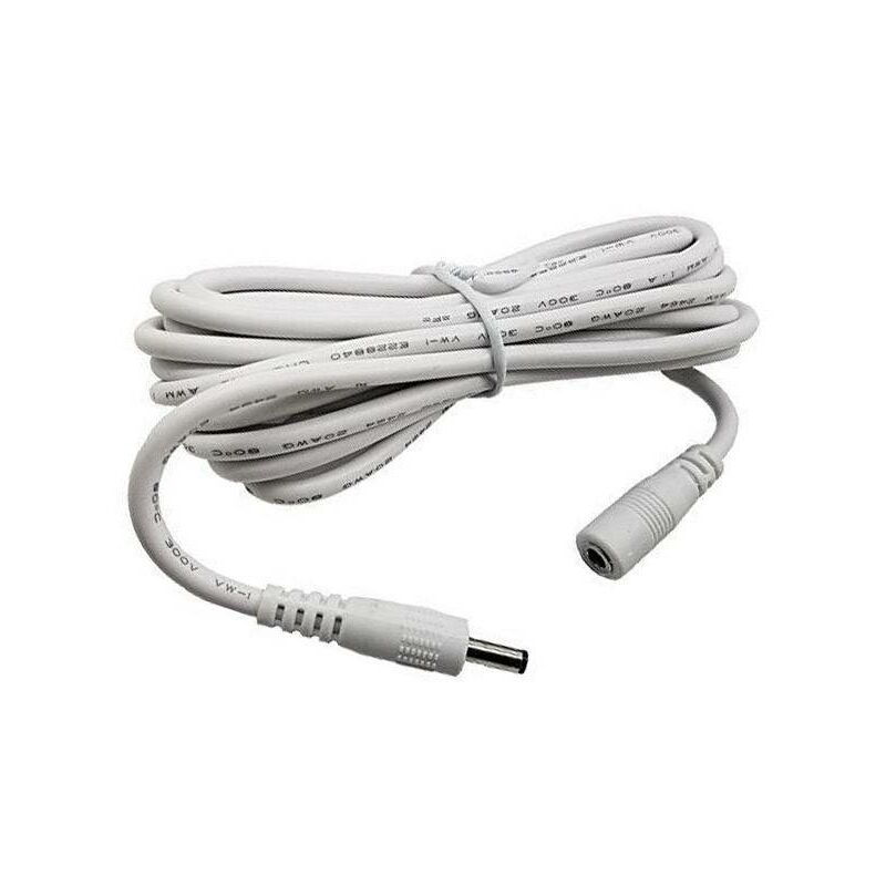 Ledbox - Cable alargador con conectores dc, 1 metro, blanco