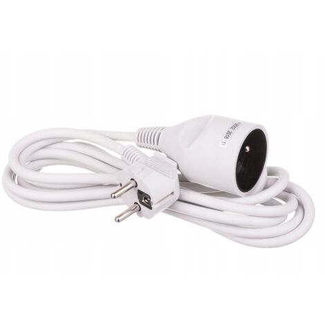 Cable alargador de 1 toma con toma de tierra 3m blanco 230 V IP20 3x1,0 mm²