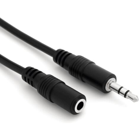 Cable alargador de audio estéreo jack 3.5 mm 1 M Negro