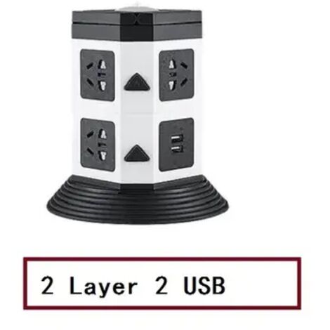 Cable alargador de doble capa de 1,8 m de largo con dos puertos USB para luces nocturnas, protección contra sobrecargas y enchufe poroso.