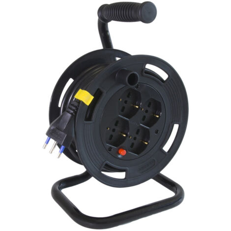 Cable alargador giratorio Master 15m 4 enchufe Schuko S17 16A 04841