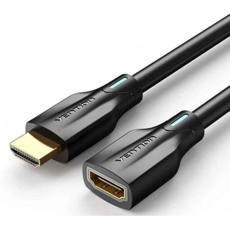 Cable Alargador HDMI 8K Vention AHBBF/ HDMI Macho - HDMI Hembra/ 1m/ Negro