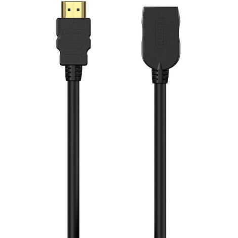 Cable Extensor HDMI Macho/Hembra 10cm Negro