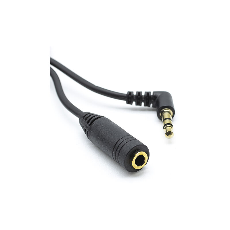 

Cable alargador Jack 3.5 mm acodado dorado 0.50 M Negro