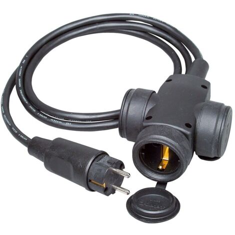 Cable alargador Kopp H07RN-F Negro 1,5 m Triple Bipolar