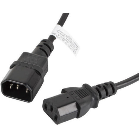 CABLE ALARGADOR LANBERG ALIMENTACION CPU IEC320 C13 H/IEC320 C14 M 1.8M
