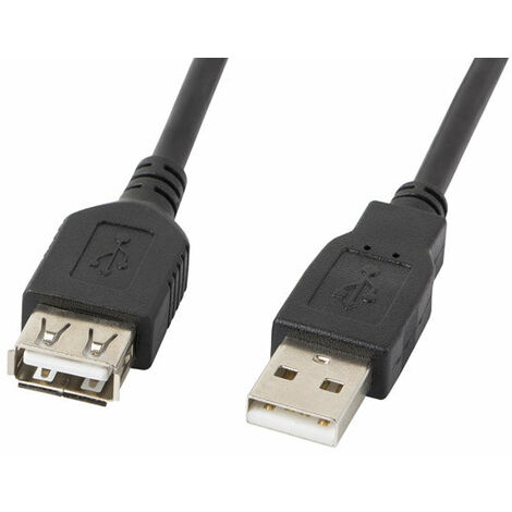 Cable alargador lanberg usb 2.0 macho hembra 0.7m negro