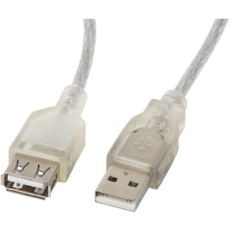 Cable alargador lanbergusb 20 macho hembra ferrita 18m transparente