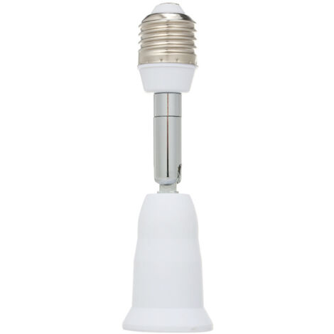 Cable alargador para casquillo E26/E27, ajustable verticalmente hasta 180° y horizontalmente hasta 360°, potencia máxima de 60 W.