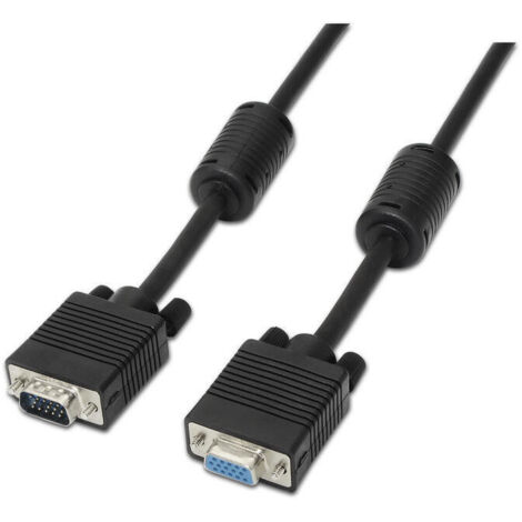 Cable Alargador SVGA Aisens A113-0078/ VGA Macho - VGA Hembra/ 1.8m/ Negro