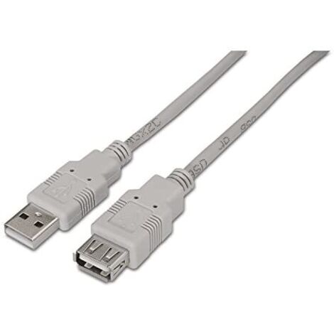 Cable Alargador USB 2.0 Aisens A101-0013/ USB Macho - USB Hembra/ Hasta 2.5W/ 60Mbps/ 1.8m/ Beige