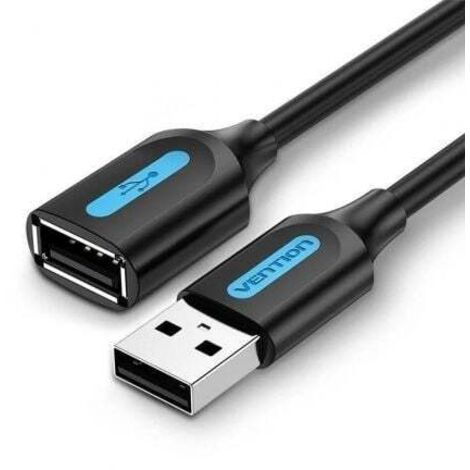 Cable Alargador USB 2.0 Vention CBIBJ/ USB Macho - USB Hembra/ 480Mbps/ 5m/ Negro