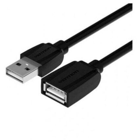 Cable Alargador USB 2.0 Vention VAS-A44-B200/ USB Macho - USB Hembra/ 480Mbps/ 2m/ Negro