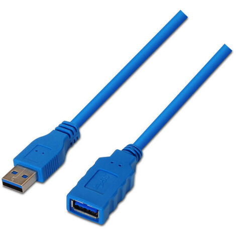 Cable Alargador USB 3.0 Aisens A105-0046/ USB Macho - USB Hembra/ Hasta 9W/ 625Mbps/ 2m/ Azul