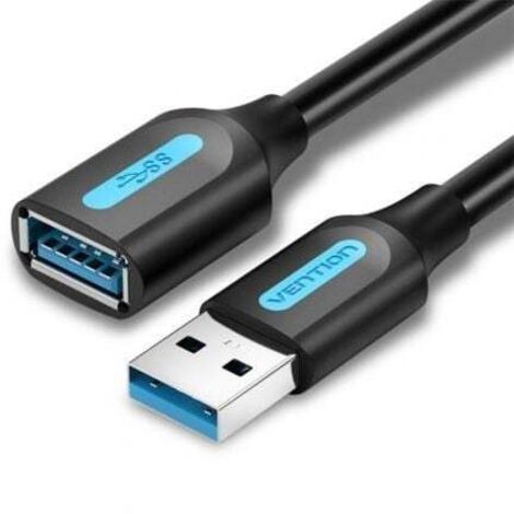 Cable Alargador USB 3.0 Vention CBHBF/ USB Macho - USB Hembra/ 5Gbps/ 1m/ Negro