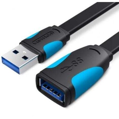 Cable Alargador USB 3.0 Vention VAS-A13-B050/ USB Macho - USB Hembra/ 5Gbps/ 50cm/ Negro y Azul