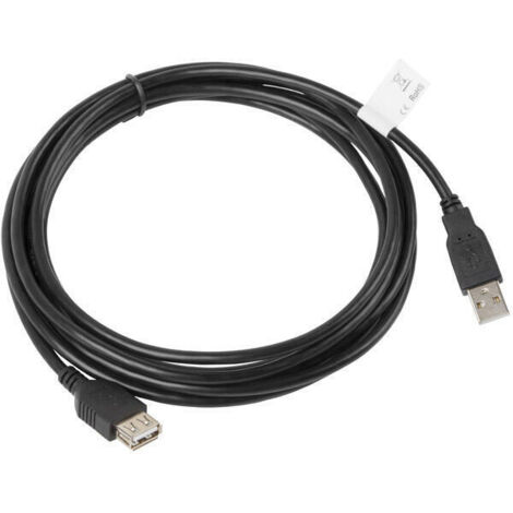 CABLE ALARGADOR USB LANBERG CA-USBE-10CC-0030-BK - CONECTORES A-MACHO A-HEMBRA -  NEGRO - 3 METROS