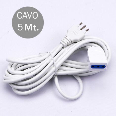 Cable alargador V-TAC de 5 metros con enchufe de 10 A y toma de 10 A, color blanco