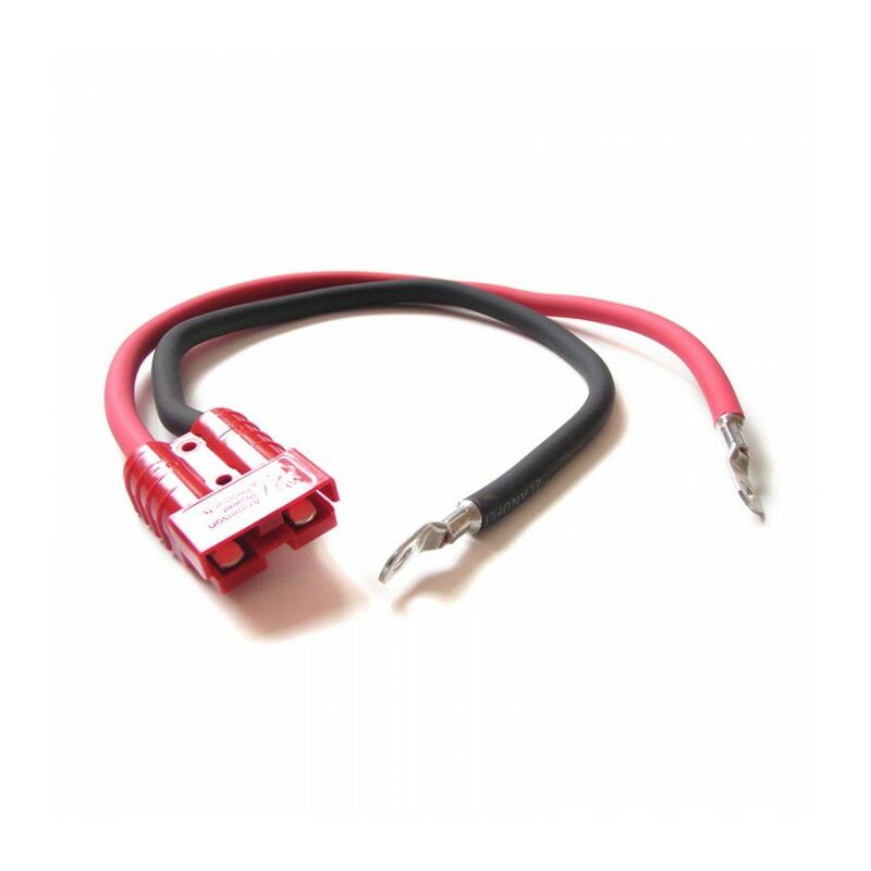 

Cable alimentación batería con plug rojo Anderson SB50 cables y ojales M8 25cm