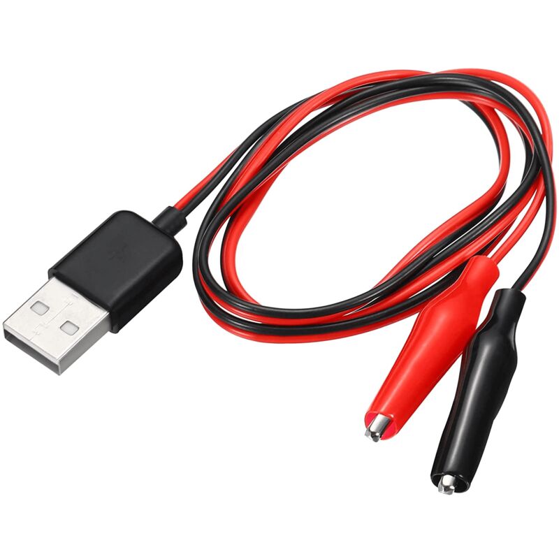 

Cable alimentacion 5V USB macho a pinzas de cocodrilo 1 M rojo-negro