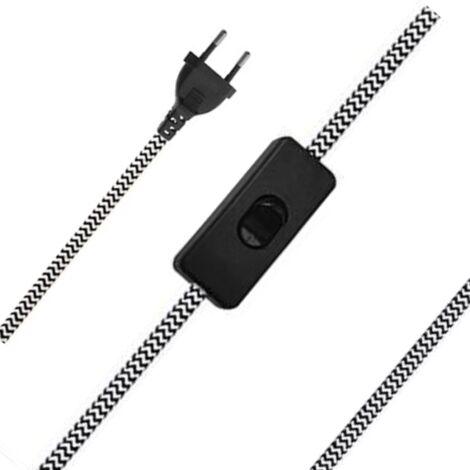 Cable alimentación con interruptor textil 130cm 220V