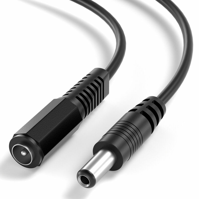 

Cable alimentacion DC hembra-macho 5.5 x 2.1 mm 10 M Negro