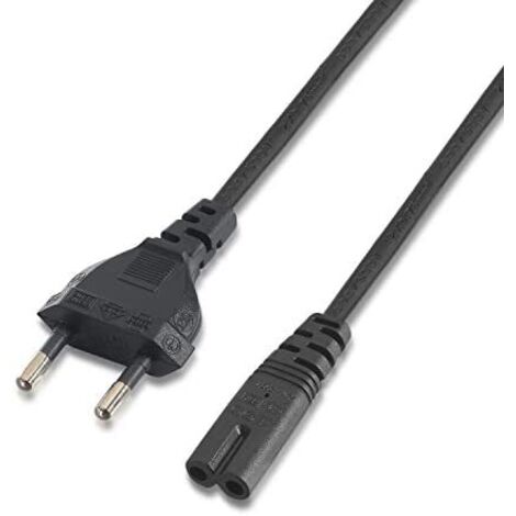 Cable Alimentación Forma 8 Aisens A132-0173/ CEE7/16 Macho - C7 Hembra/ Hasta 1500W/ 1.5m/ Negro